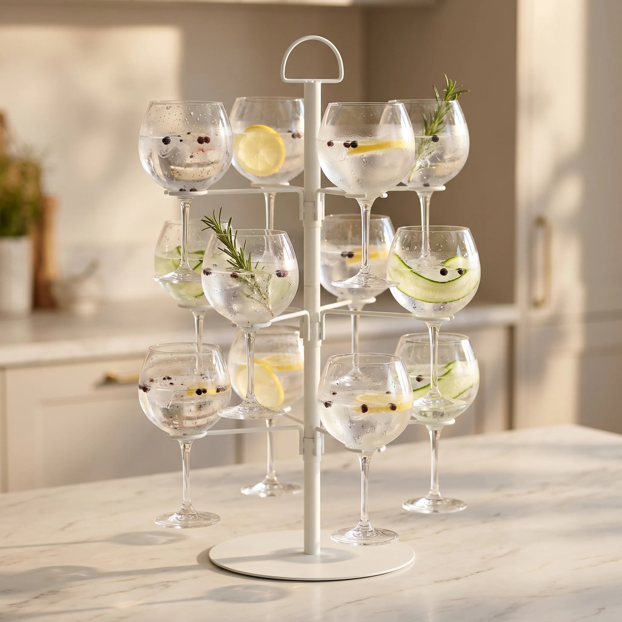 Wit cocktailboom met Gin & Tonic glazen