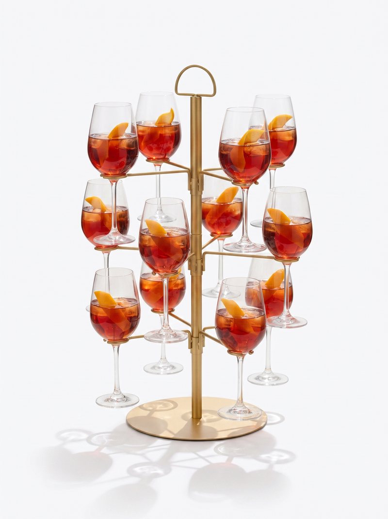 Cocktail Boom in goud met twaalf negroni's